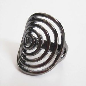 New Premier Designs Groovy ring in Black hematite.  size 7